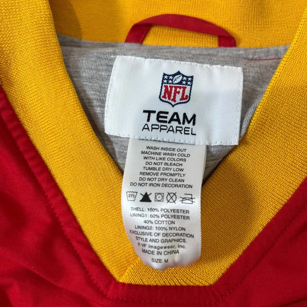 NFL Team Apparel Kansas City Chiefs Pullover Windbreaker Mens Size M Red Yellow